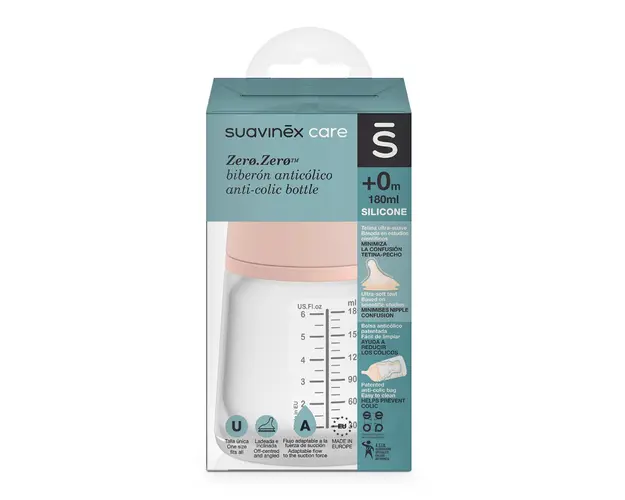 Biberon Zero, 180ml, 1 bucata, Suavinex