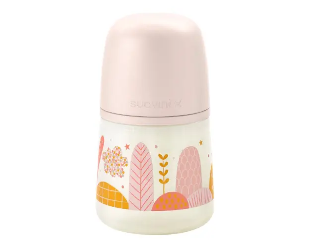 Biberon tetina fiziologica SX Pro Dreams, debit lent, roz, 150ml, Suavinex