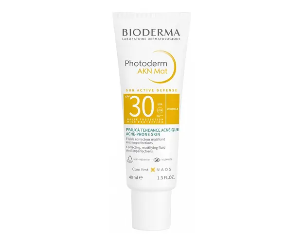 Fluid matifiant si corector Photoderm AKN Mat, SPF30, 40 ml, Bioderma