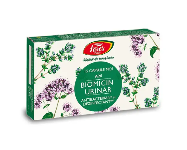 Biomicin urinar, A20, 15 capsule, Fares