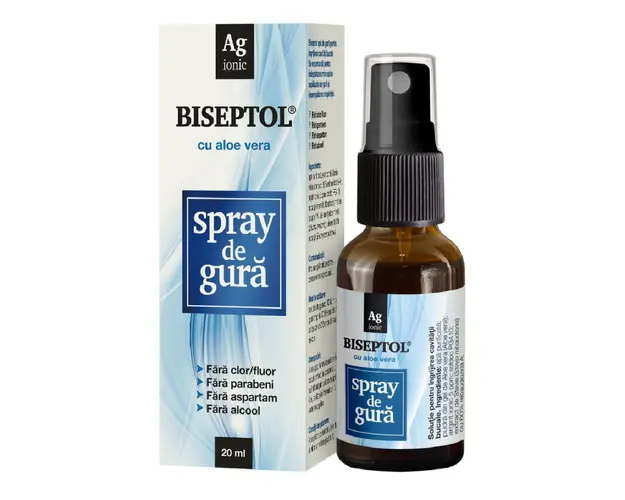 BiSeptol Spray de Gura cu Aloe Vera, 20ml, Dacia Plant