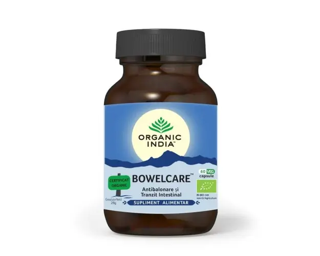 Bowelcare, Tranzit Intestinal, Balonare, 60 capsule, Organic India