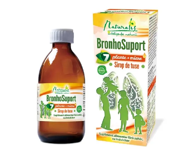 BronhoSuport 7 plante + miere, 100 ml, Naturalis