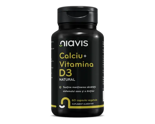 Calciu + Vitamina D3 Natural, 60 capsule, Niavis