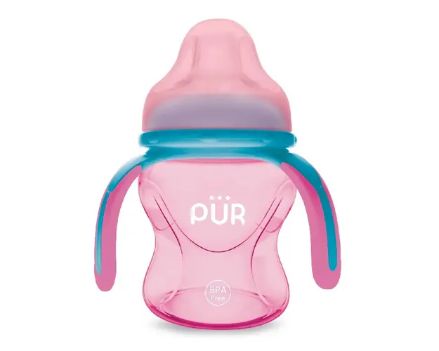 Cana cu prindere multipla 150ml, roz, +6 luni, PUR