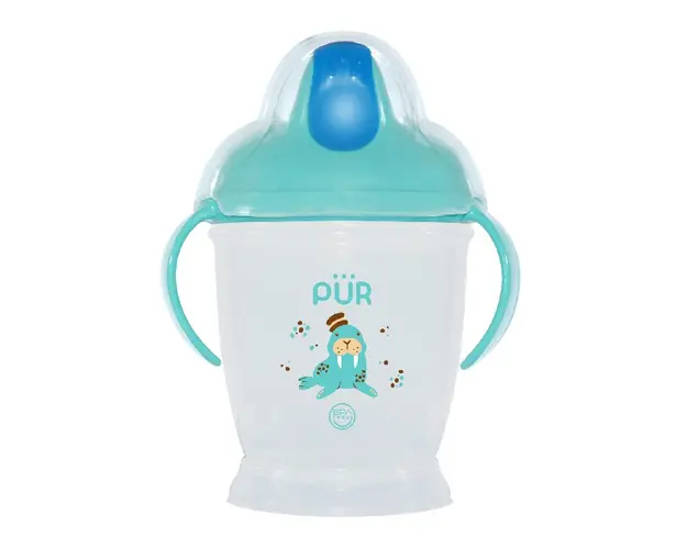 Cana de baut cu cioc dur, +6 luni, verde, PUR