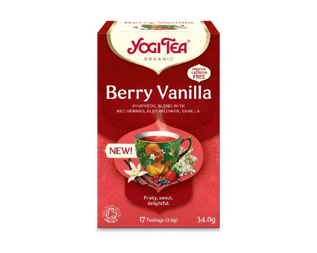 Ceai bio cu fructe de padure si vanilie, 17 pliculete a 2g,34,0g Yogi Tea