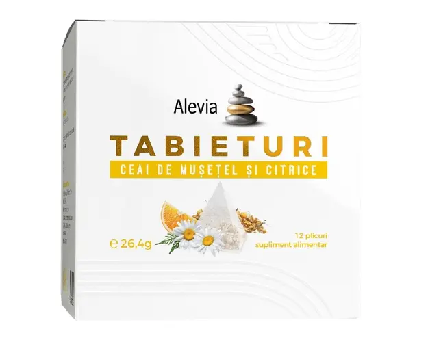 Ceai de musetel si citrice Tabieturi, 12 plicuri, Alevia
