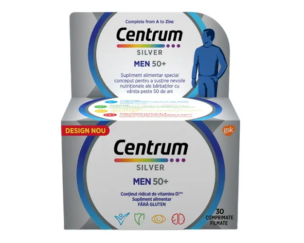 Centrum Silver 50+ pentru barbati, 30 comprimate