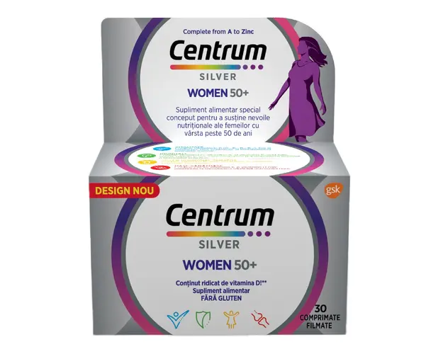 Centrum Silver 50+ pentru femei, 30 comprimate, Gsk