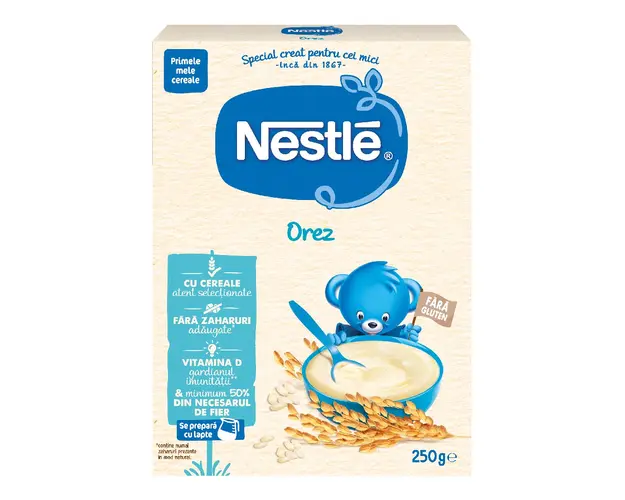 Cereale bebelusi pentru inceperea diversificarii OREZ, de la 6 luni, 250g, Nestle