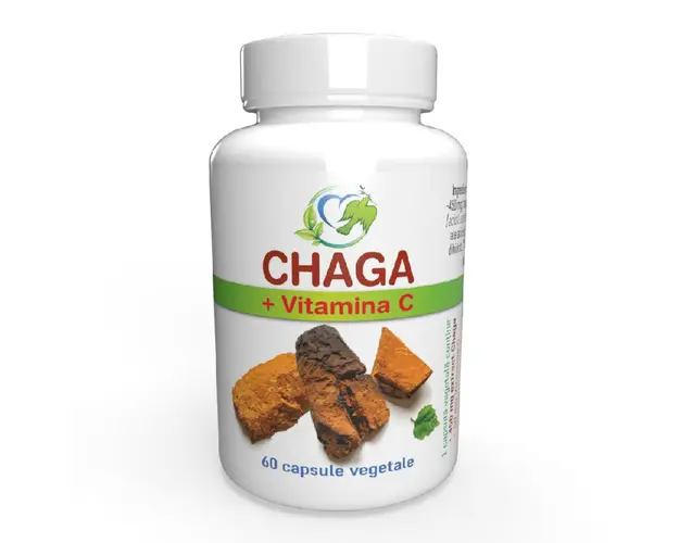Chaga 450 + Vitamina C, 60 capsule vegetale, Justin Pharma
