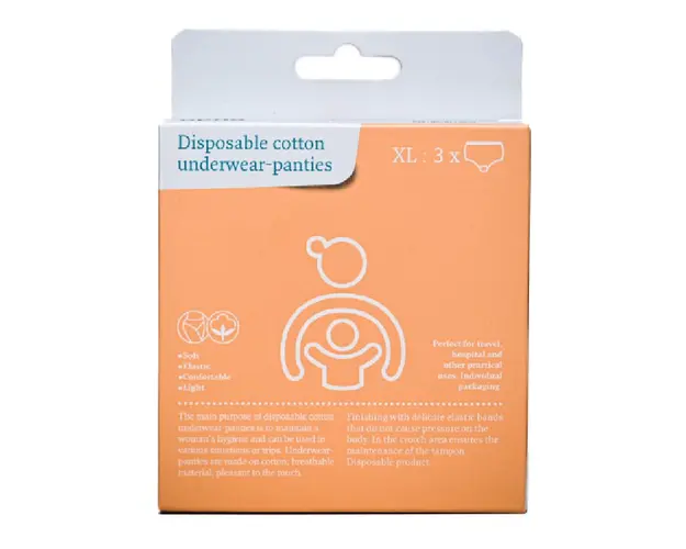 Chiloti de unica folosinta din bumbac, Marimea XL, 3 bucati, Apfia Care