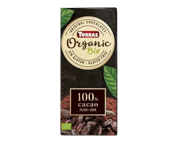Ciocolata Organic Bio, neagra100% cacao , 100g, Torras