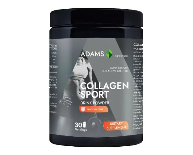 Collagen Sport pulbere cu aroma de piersica, 600g, Adams
