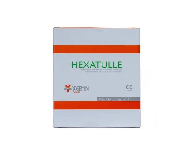 Comprese cu acetat de Clorhexidina Hexatulle, 10x10cm, 10 buc