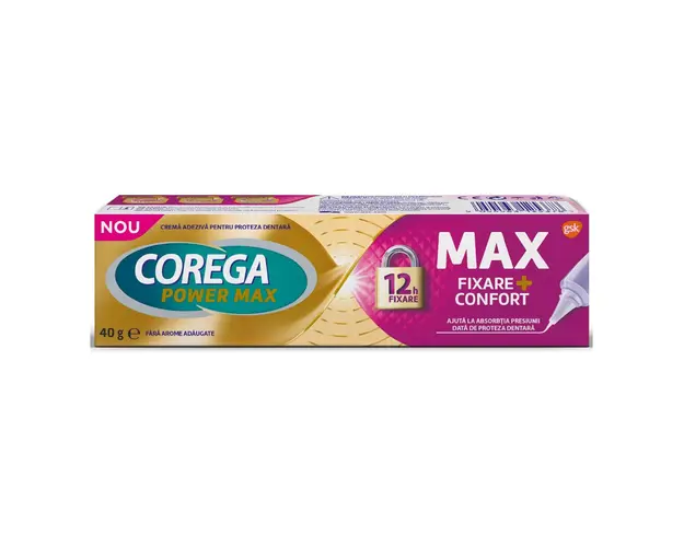 Crema adeziva pentru proteze Max Fixare + Confort, 40 g, Corega