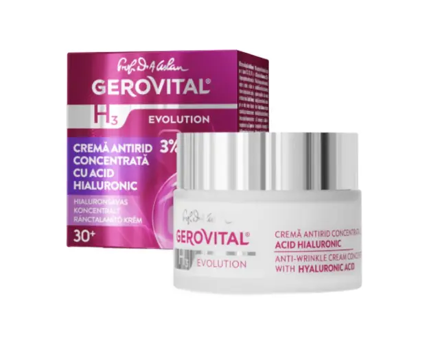 Crema antirid concentrata cu acid hialuronic H3 Evolution 50 ml, Gerovital