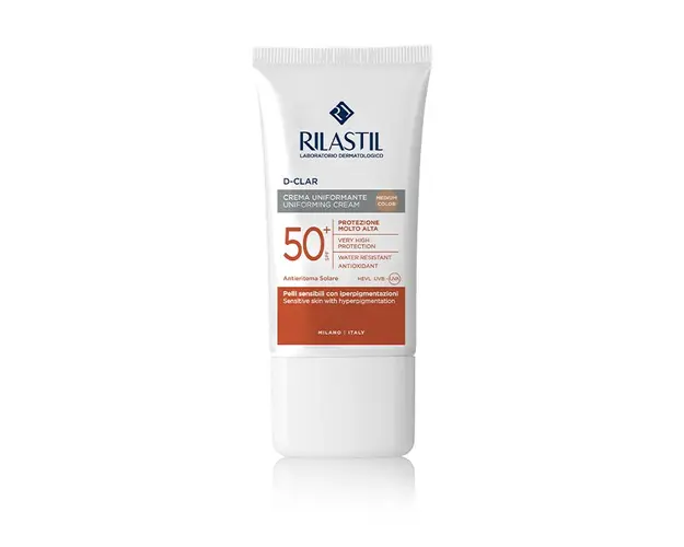 Crema colorata D-Clar pentru uniformizare cu SPF 50+ SUN SYSTEM, 40ml, RILASTIL