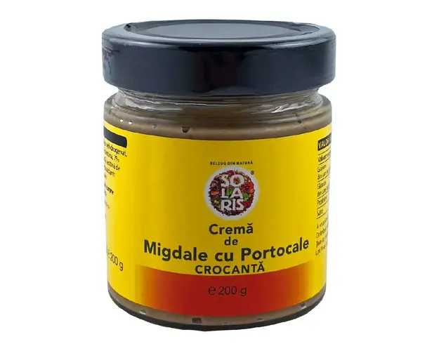 Crema de migdale cu portocale crocanta, 200 g, Solaris