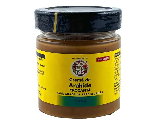 Crema de arahide crocanta, 200 g, Solaris