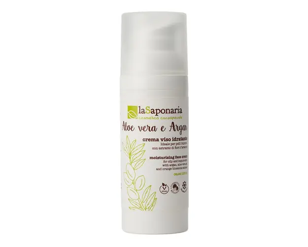 Crema de fata hidratanta cu aloe vera si argan, 50ml, La Saponaria