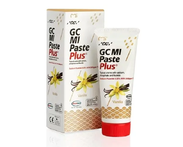 Crema dentara topica pe baza de apa cu aroma de Vanilie Mi Paste Plus, 40 g, GC Dental
