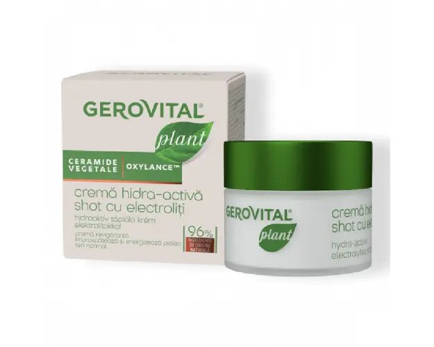 Crema Hidra-Activa Shot cu electroliti Plant, 50 ml, Gerovital