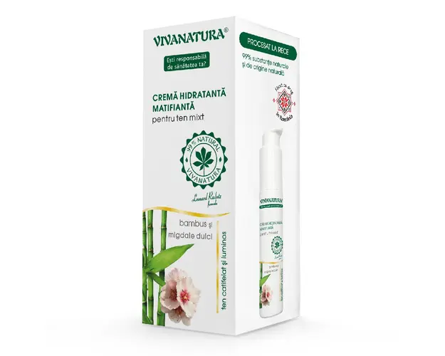 Crema hidratanta matifianta pentru ten mixt, 45 ml, Vivanatura