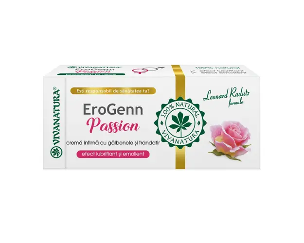 Crema intima cu galbenele si trandafir EroGenn Passion, 20 ml, Vivanatura