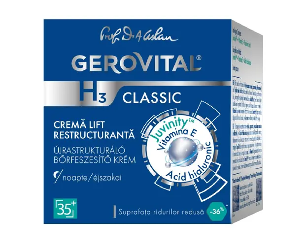 Crema lift hidratanta de noapte H3 Classic, 50 ml, Gerovital