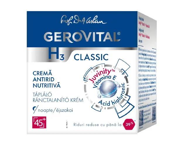 Crema nutritiva antirid de noapte H3 Classic, 50 ml, Gerovital