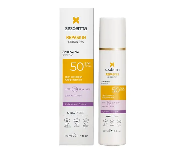 Crema pentru fata anti-aging SPF50, Urban 365 Repaskin, 50 ml, Sesderma