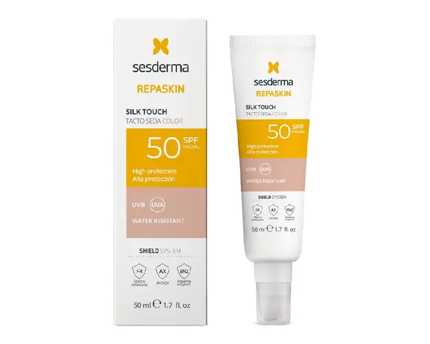 Crema de fata colorata SPF50, Silk Touch Color Repaskin, 50 ml, Sesderma