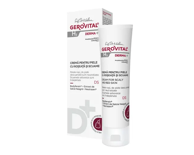 Crema pentru piele cu roseata si scuame H3 Derma+, 50 ml, Gerovital