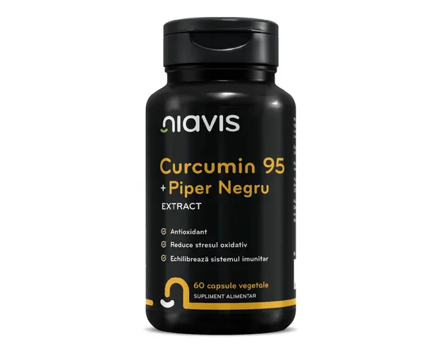 Curcumin 95 + Piper Negru, 60 capsule, Niavis