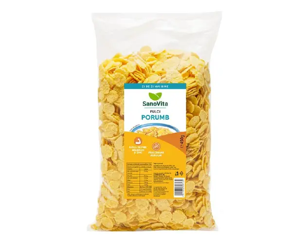 Fulgi de porumb fara zahar, 450g, Sanovita