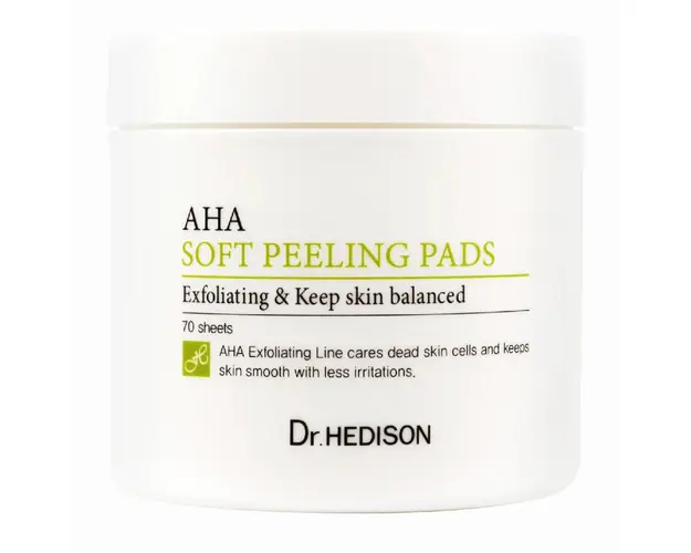 Dischete exfoliante pe baza de Alfa Hidroxi Acizi AHA Soft, 70 bucati, Dr Hedison