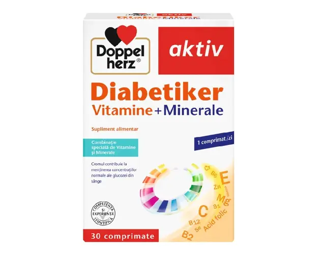 Vitamine si minerale Diabetiker Aktiv, 30 comprimate, Doppelherz