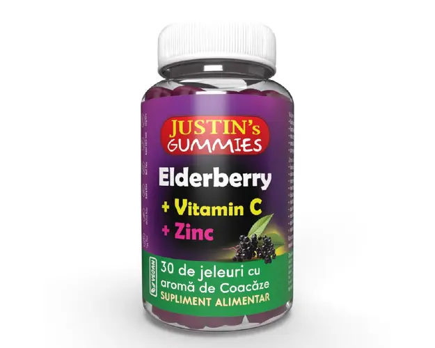 Elderberry + Vitamin C + Zinc, 30 Jeleuri, Justin Pharma