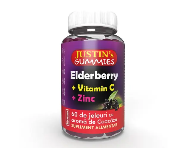 Elderberry + Vitamin C + Zinc, 60 Jeleuri, Justin Pharma