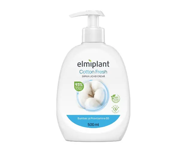 Sapun lichid crema Bumbac si Provitamina B5, 500ml, Elmiplant 