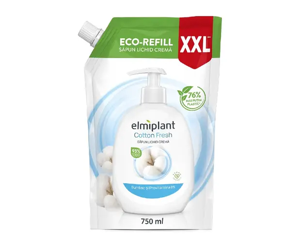 Sapun lichid crema Bumbac si Provitamina B5, 750ml, Elmiplant 