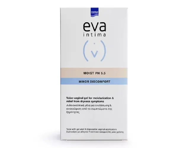 Gel intim hidratant Moist pH 5.5, 9 aplicatoare vaginale, Eva Intima