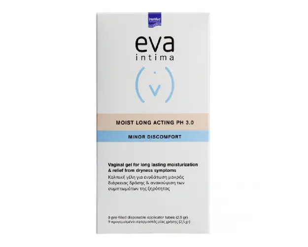 Gel intim hidratare de durata Moist Long Acting pH 3.0, 9 aplicatoare vaginale*2,5g, Eva Intima