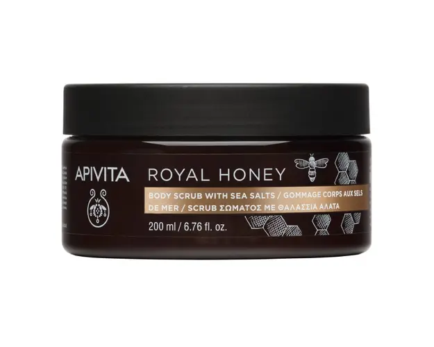 Exfoliant pentru corp cu uleiuri esentiale Royal Honey, 200 ml, Apivita