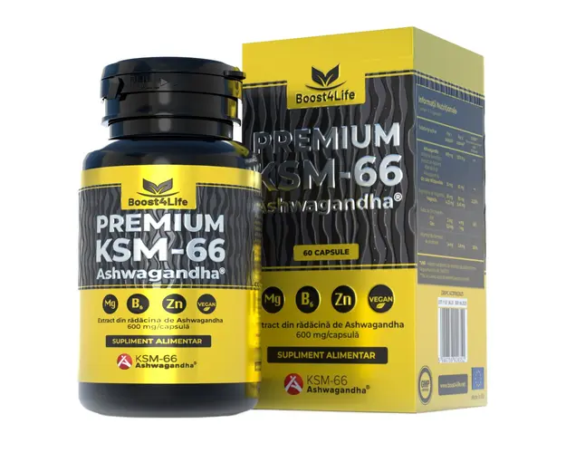 Ashwagandha KSM-66 Premium, 60 capsule vegane, Boost4Life