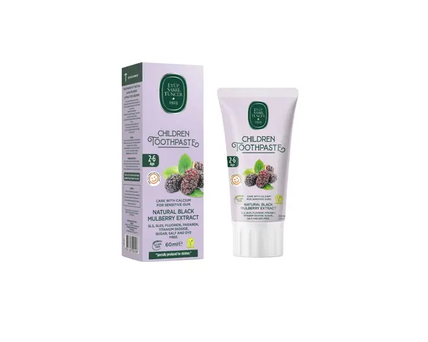 Pasta de dinti cu extract natural din dude negre pt. copii, 2-6 ani 60ml, Eyup 