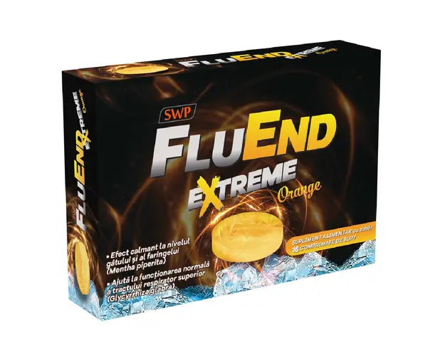 FluEnd Extreme cu aroma de portocale, 16 comprimate, Sun Wave Pharma