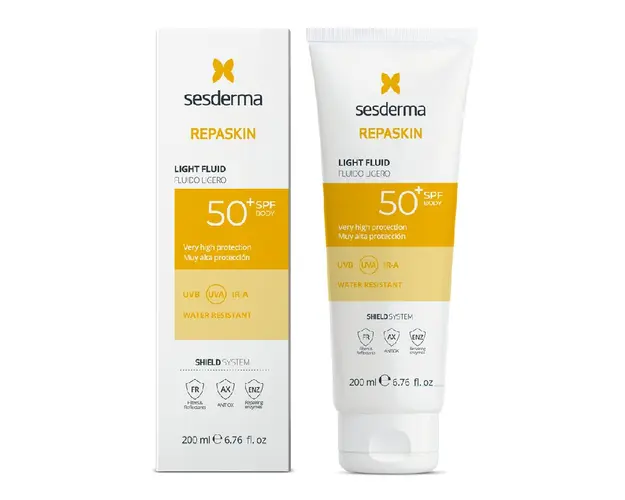 Fluid lejer pentru corp SPF50, Repaskin, 200 ml, Sesderma